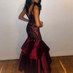 Burgundy prom dress